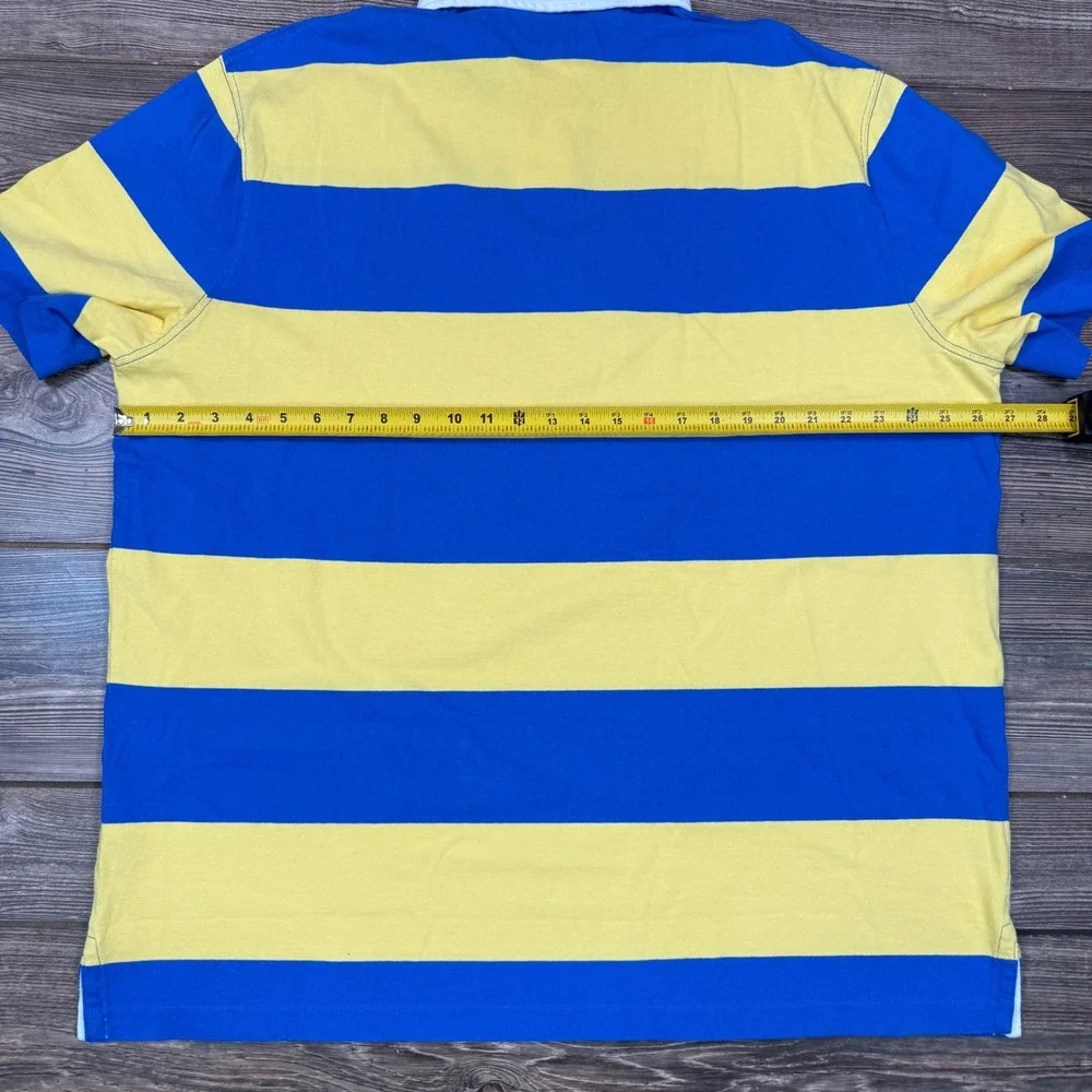 Polo Ralph Lauren Mens Size XXL Rugby Shirt Blue Yellow Striped Classic Fit NWT